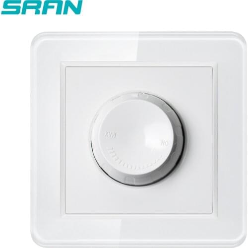 SRAN eu wall Fan Switch knob adjustment Glass or PC panel 82mm*82mm white wall Speed switch