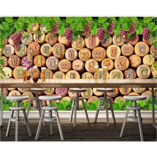 Custom photo mural 3d wallpaper Vine wood plank english monogram restaurant bar living room home decor wallpaper for walls 3 d