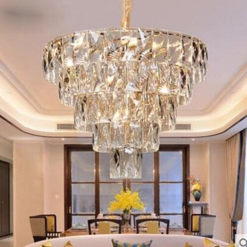 Postmodern Nordic Lamps Restaurant Hong Kong Style Light Luxury Crystal Lamp Villa Duplex Large Chandelier Living Room Modern