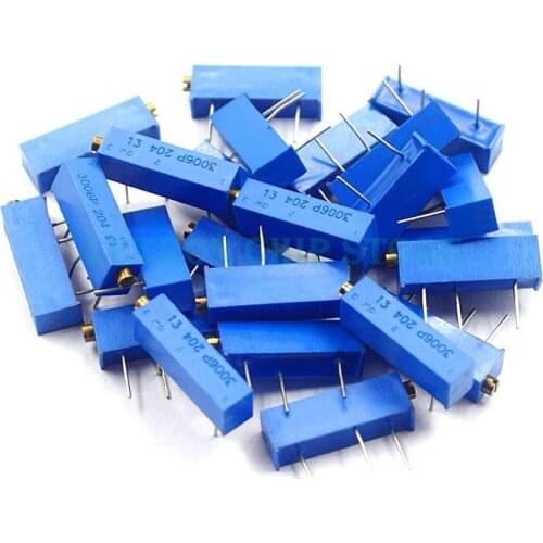 10PCS 3006P Precision Multi-turn Adjustable Potentiometer 100R-1M 200R 500R 1K 2K 5K 10K 20K 50K 100K 200K 500K 100 200 500 ohm