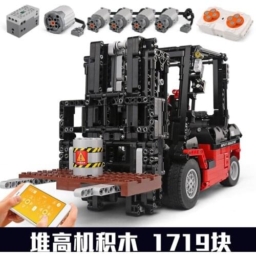 MOULD KING 13106 RC Bricks Building Blocks City Tech RC Forklift Engineering Vehicles Truck Bricks Toys For Children Boy