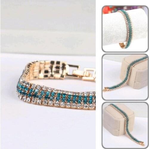 Skin-friendly Chic Shiny Four Rows Chain Bracelet Lightweight Chain Bracelet Shiny for Daily Wear