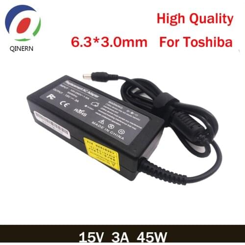 QINERN 15V 3A 45W 6.3*3.0mm AC Laptop Charger For Toshiba PA3241U-2ACA PA2450U PA3049U-1ACA Portable Adapter Power Supply