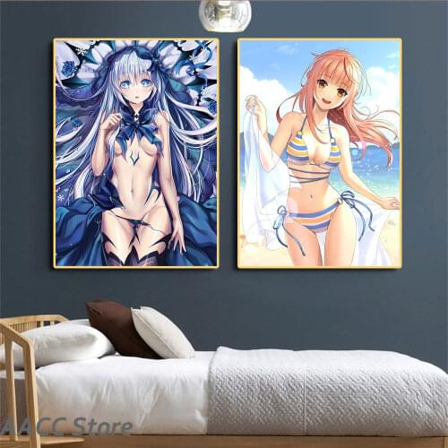 HD Printed Sexy Anime Girl Pictures Canvas Painting Wall Art Character Home Decor Nude Figure Posters For Living Room Decoration