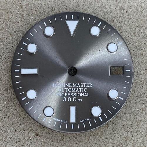 For NH35 Movement 29mm Watch Dial Replacement Green Luminous Dial for SKX007 NH35 Watch Movement Accessories