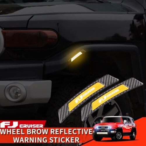 06-21 Year Toyota FJ Cruiser Accessories Exterior Modification Wheel Brow Carbon Fiber Reflective Warning Label Sticker
