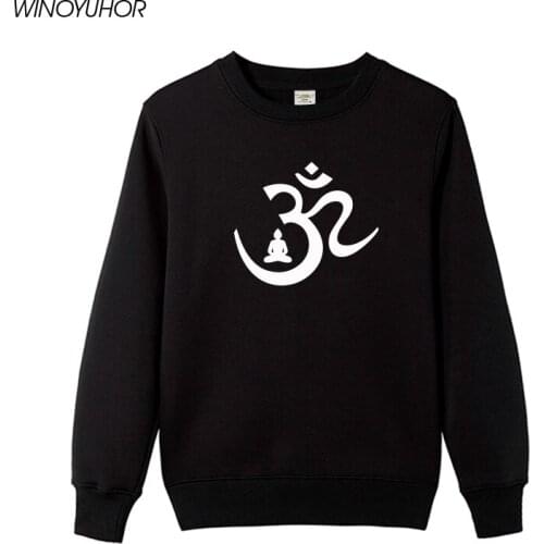 OM Symbol Buddha Meditation Buddhism Print Hoodies Women Casual Long Sleeve Fleece Sweatshirts Girl Winter Brand Clothing