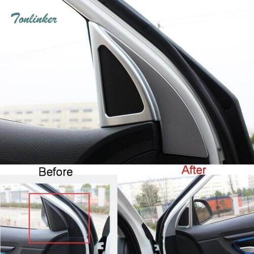 Tonlinker Cover sticker for KIA K2 RIO 2017-18 Car styling 2 pcs ABS Matte door tweeter speaker position cover case stickers