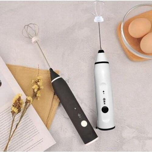LBER USB Rechargeable Coffee Milk Drink Frother Foamer 3 Speeds Electric Whisk Handheld Electric Mixer Food Blender