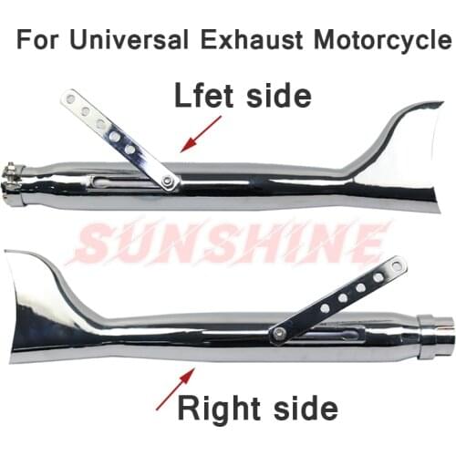 Retro Racer Exhaust Motorcross Left And Right Motorcycle Pipe Fishtail Stainless Steel ATV Pitbike For Suzuki Kawasaki Honda YZF