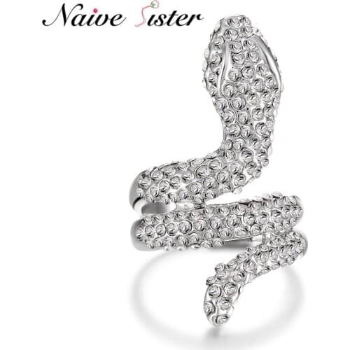Top Quality Ophidian Dazzling Snake Cubic Zirconia Ring Fashion Party Rings For Women Animal Love Statement Jewelry Vintage Gift