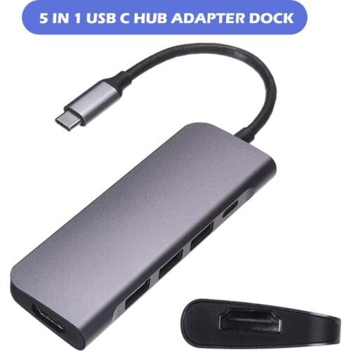 High Quality Type-C to USB 3.0 Docking Station Adapter Portable Durable HDMI-compatible Adapters Dock For PC Laptop