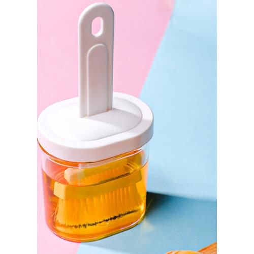 Silicone BBQ Brush Dust-proof with Cover Barbecue Cleaning Brush Baking Bread Cooking Oil Cream Tools Kitchen Utensil