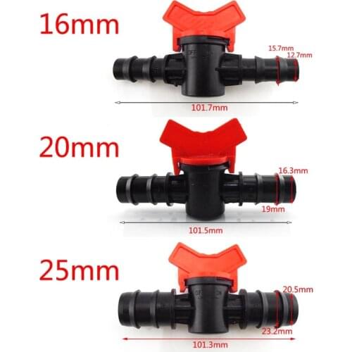 1/2 3/4 Garden Watering Hose Tap DN15 DN20 Irrigation Drip Water Valve 16mm 20mm 25mm Garden PE Waterstop Connector Cranes