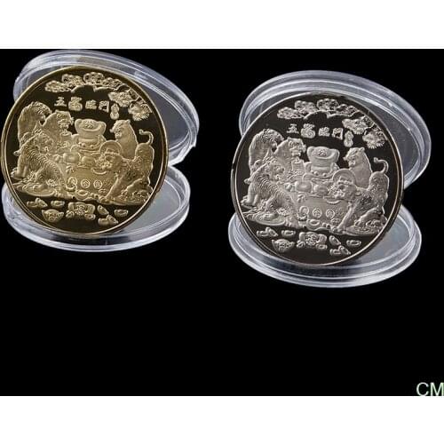 1pc Collection 12 Chinese Zodiac Coin Gifts 2022 Year of Tiger Commemorative Coin Collection Chinese Zodiac Tiger Year Coins