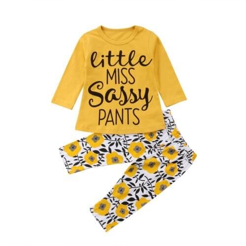 2018 Newborn Infant Kid Baby Girl Boy Long Sleeve Tops+Long Pants 2Pcs Outfits Set Size 0-3T