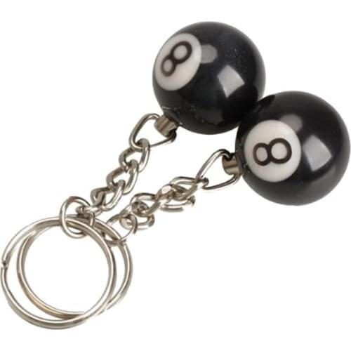 2x billiard ball key chain key ring happy No. 8