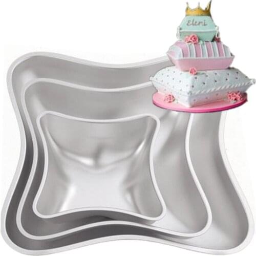 3PCS/SET DIY Baking Tools Cake Mold Aluminum Three-piece Pillow Large Cake Mold