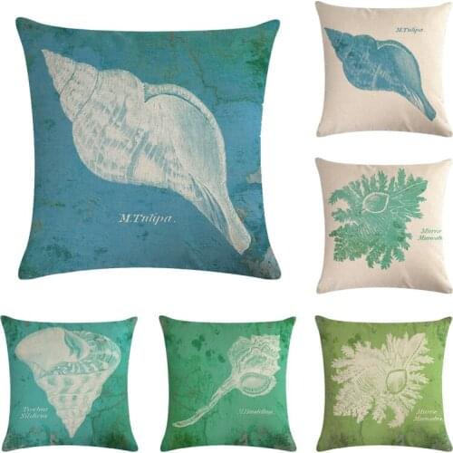 45x45cm Oil Painting Shell Family Cushion Cover Soft Plush Pillow Case Home Room Office Decoration Back Throw Sofa Cushion Cover