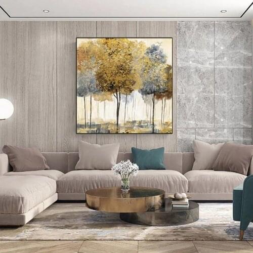 Abstract Forest Oil Painting Poster On Canvas Prints Wall Art Landscape Decorative Picture For Home Living Room Home Cuadros