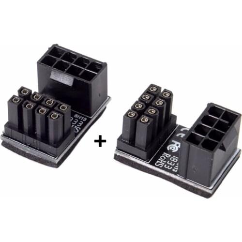 ATX 8Pin Female to 8pin Male 180 Degree AngledPower Adapter for Desktops Graphics Card