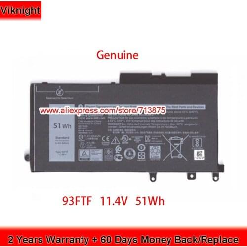 Genuine 93FTF FPT1C 083XPC Battery for Dell Latitude 12 5290 5280 5288 5290 5488 5480 5580 5590 D4CMT 11.4V 51Wh