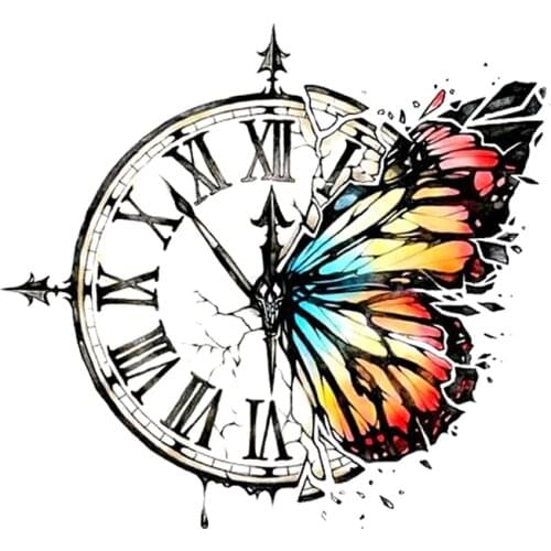 Butterfly Clock Animals Patch Iron-On Stickers Patches For Clothing DIY Washable For Clothes Heat Transfers New
