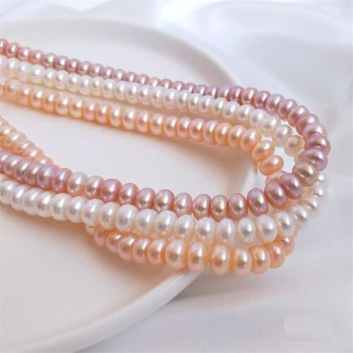 4-10mm Real Natural Pearls Beads Freshwater Pearl Bead Loose Pearles For DIY Craft Bracelet Necklace Jewelry Making 14" strand