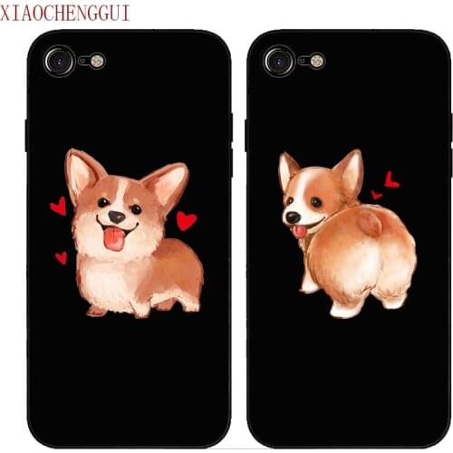 XIAOCHENGGUI Cute Corgi Case For Apple iPhone X XR XS MAX 11 pro max Sexy Cartoon Dog Ass Black soft silicone Phone Cover