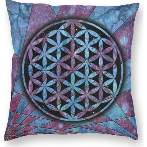 Flower Of Life Sacred Geometry Mandala Cushion Cover Sofa Decoration Geometric Square Throw Pillow Case 40x40