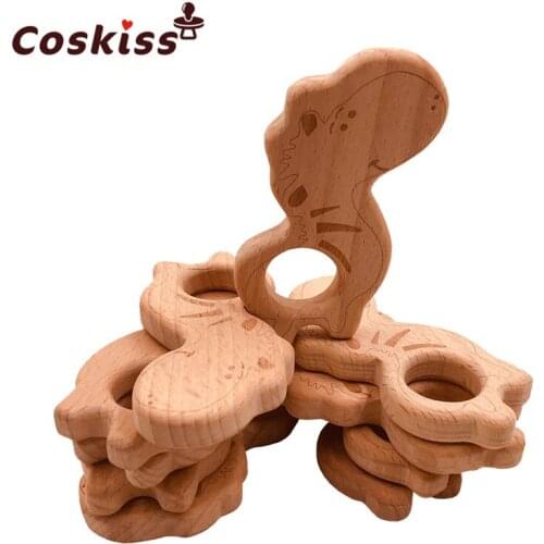 Zebra Wood Teether DIY Craft Baby Nursing Accessories Eco-friendly DIY Jewelry Teething Horse Original Wood Baby