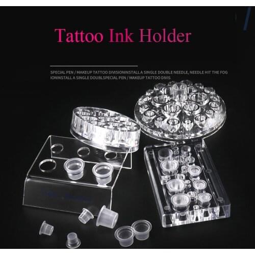 Tattoo Ink Cup Holder Microblading Pigment Rectangle/Oval Ink Cup Machine Holder Permanent Makeup Supplies Tattoo Accessories