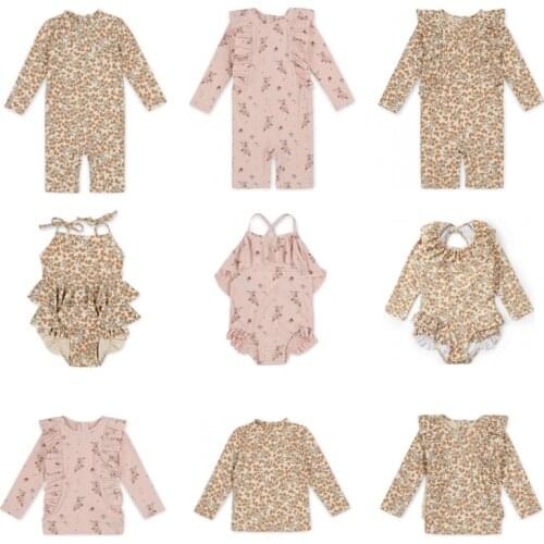 Kids Swimwear Sets 2021 KS Brand New Summer Boys Girls Cute Fashion Print Swimsuits Baby Toddler Holiday Outwear Bikini Clothes