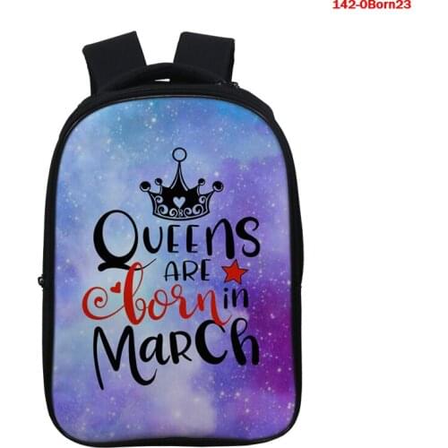3D Fantastic Queen Are Born In Print Childrens Backpack Schoolbag Girls School Bags Mochila Escolar Travel Shoulder Bag Dropship