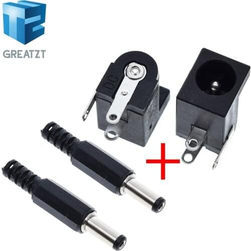 GREATZT 10Pcs DC-005 Black DC Power Jack Socket Connector DC005 5.5*2.1mm 2.1 socket Round the needle