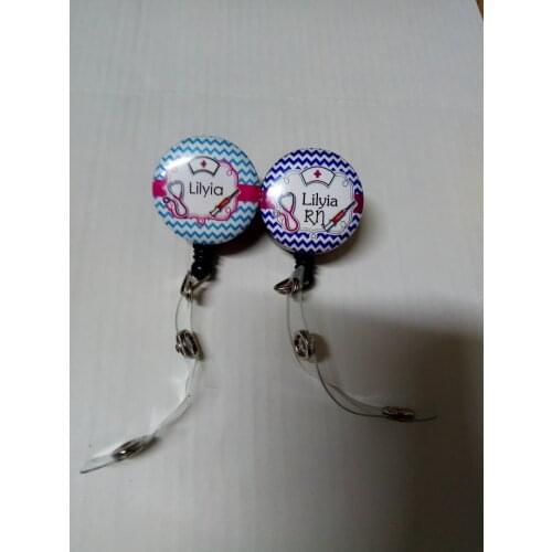 Personalized Names Nurse Retractable ID Badge reel with swivel clip 10pcs/lot