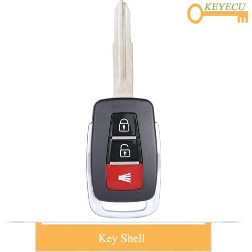 KEYECU Keyless Entry Transponder Remote Car Key Shell Case Cover Housing for Proton, Replacement 2+1/ 3 Buttons With Left Blade