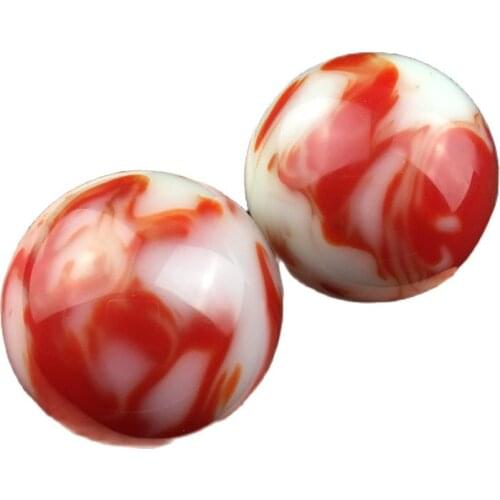 China Hand Carved Golden Silk Jade Colorful Jade Massage Handball