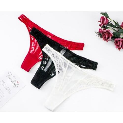 Classic elegant embroidered lace thong briefs women comfortable breathable high elastic thong panties CYHWR