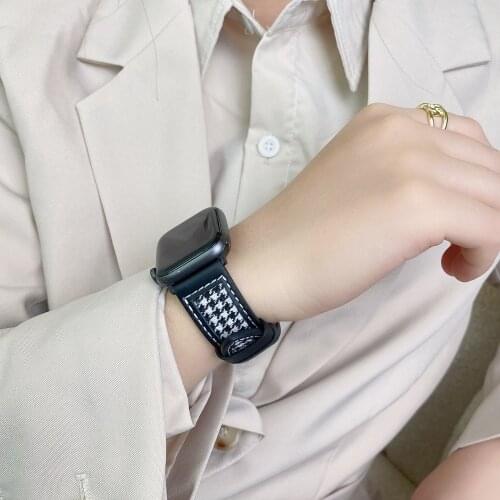 Fashion Leather Loop for Apple Watch Band 40mm 44mm Strap series 1 2 3 4 5 6 se for iwatch 38mm 42mm