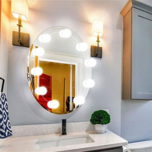 5V Led Makeup Mirror Light Bulb Holly wood Makeup Vanity Lights USB Wall Lamp 2/6/10/14pcs Dimmable Dressing Table Mirror Lamp