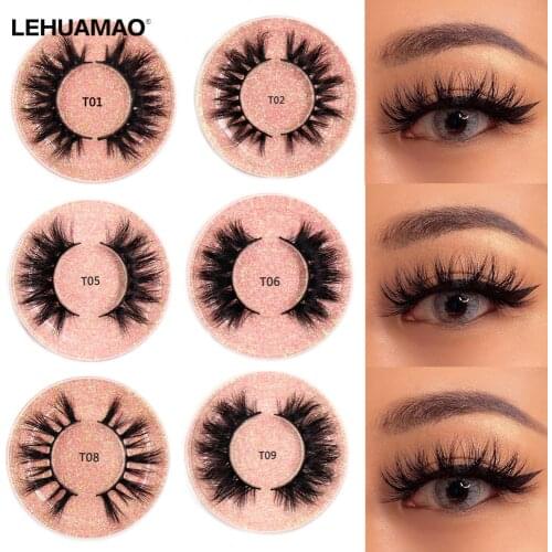 LEHUAMAO Makeup 5D Mink Lashes Long Lasting Mink Eyelashes Natural Dramatic Volume Eyelashes Extension Thick Long 3D False Eyela