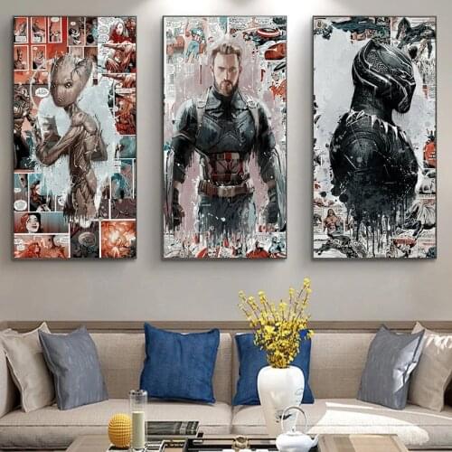 Marvel Movie Canvas Art Paintings Avengers Superhero Poster and Print Wall Art Picture for Living Room Cuadros Home Decoration