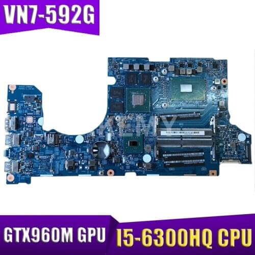 Akemy For Acer aspire VN7-592 VN7-592G Laptop motherboard 14302-1M 448.06B09.001M MAIN BOARD SR2FP I5-6300HQ CPU GTX960M GPU