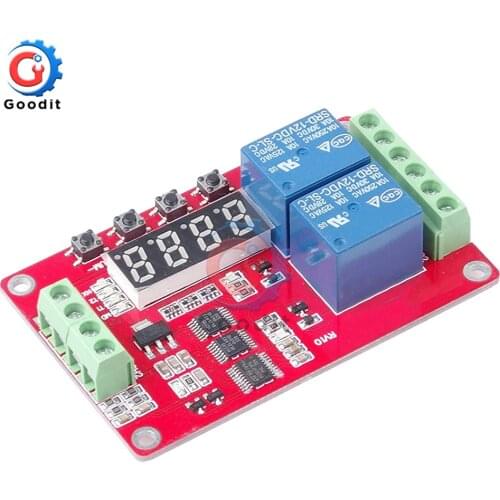 DC 5V/12V/24V 10A 2 Channel Multifunctional Relay Module Cycle Delay Timer Switch Self-Locking Programmable Relay Module /w LED