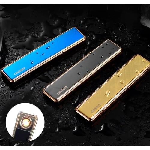Fashion Cigarette Lighter for Smoking Windproof Smooth Mirror Lighters Zinc Alloy USB Rechargeable Nice Gift Dropshipping