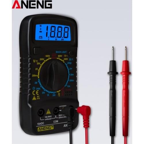 ANENG AN830L Digital Multimeter LCD Backlight Portable AC/DC Handheld Ammeter Voltmeter Voltage Tester Meter Multimetro