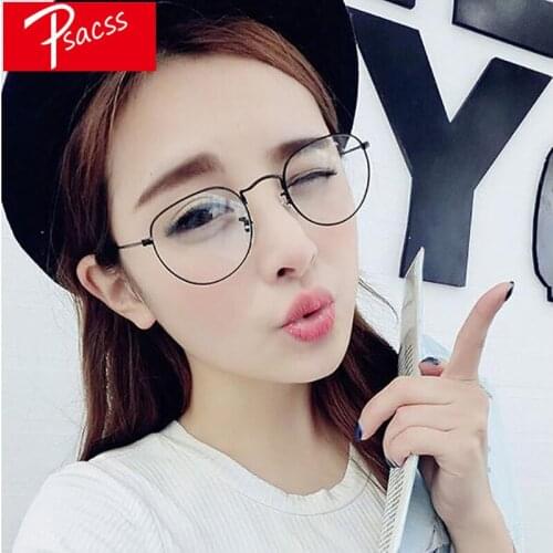 Psacss NEW 2019 Vintage Round Sunglasses Women Men Glasses Luxury Brand Designer Retro Literary Metal Frame For Womens Mirror