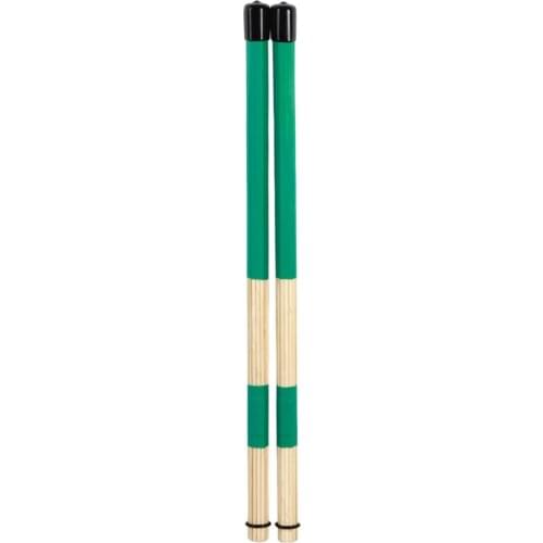 Pack of 2 Bamboo Jazz Drum Sticks Rods Beaters Green for Adults Drummers Beginners