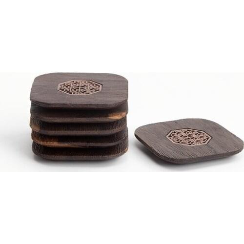 Ebony Solid Wood Tea Mat Coaster Teacup Mat Tea Ceremony Kung Fu Tea Cup Holder Tea Utensils Complete Coasters In Holder Set